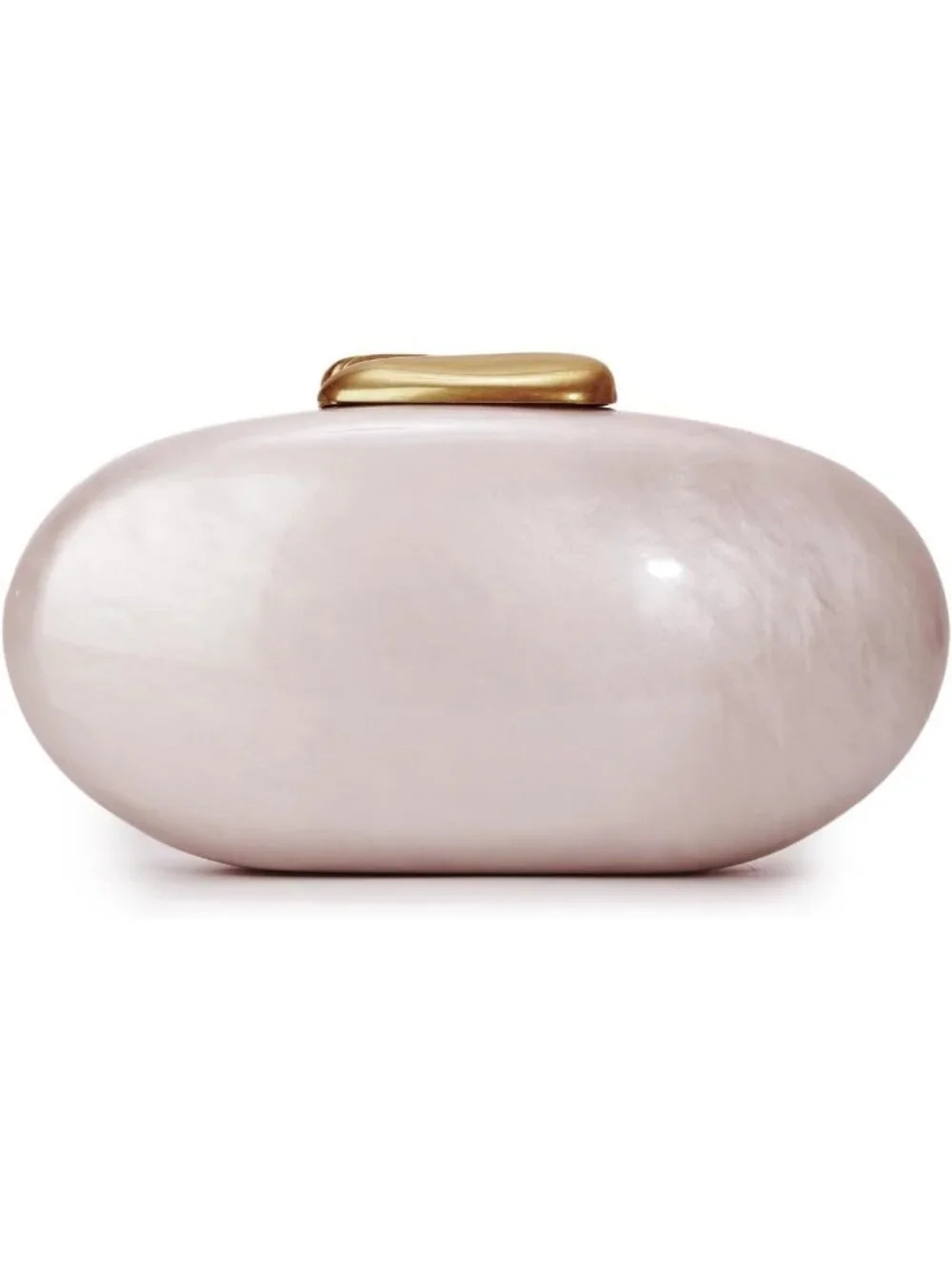 Women's Begie Acrylic Shell Clutch Purse Oval Seashell Wedding Evening Bag